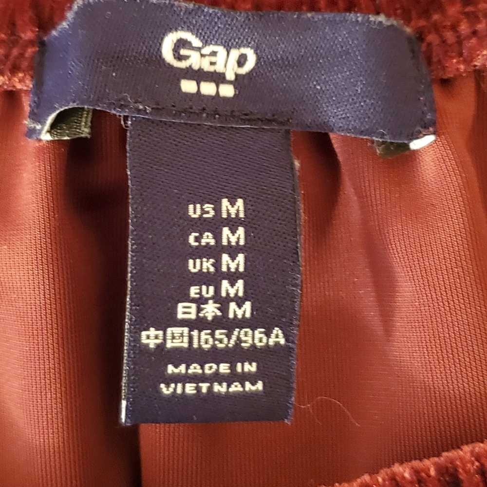 Gap Wine Colored Velvet On/Off The Shoulder Top - Picture 9 of 11